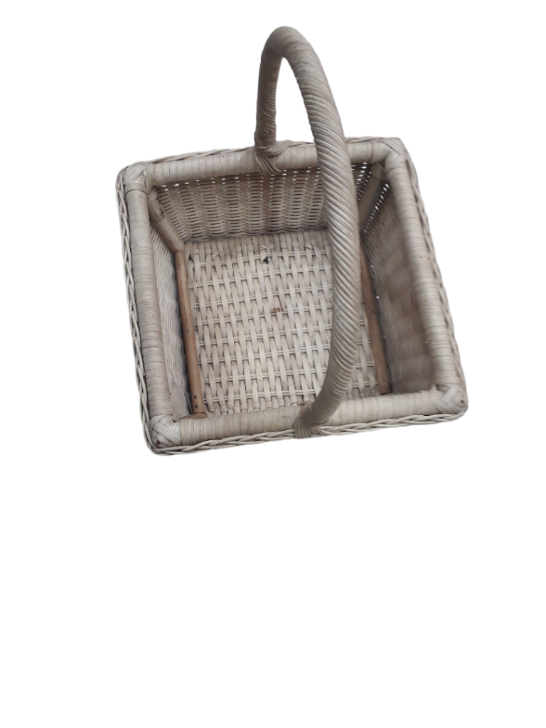 Cane Flower Basket with handle