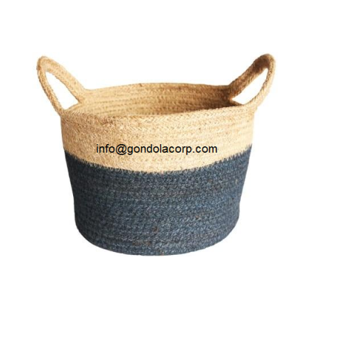 JUTE BLUE BASKET