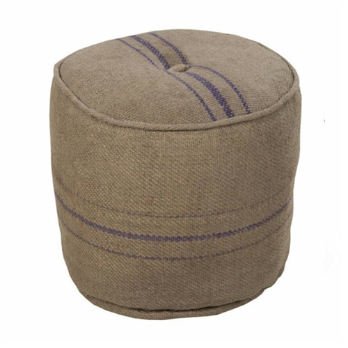 Jute Fabric Round Pouffe